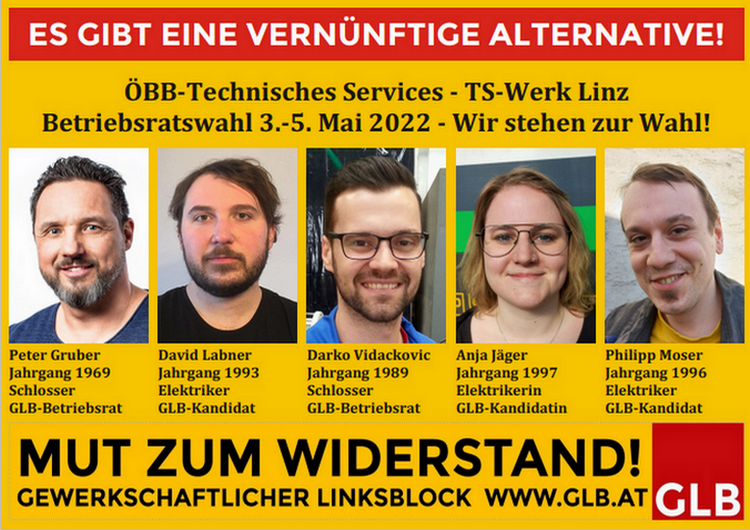 BR-Wahl TS-Werk Linz: Verlust für GLB