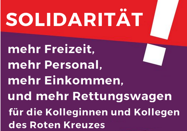 Solidarität mit den Kolleg*innen des Roten Kreuzes