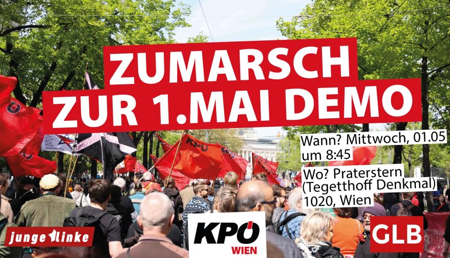 Zumarsch zur 1. Mai Demo vom Praterstern