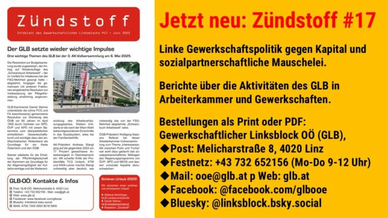 Jetzt neu: Infoblatt „Zündstoff“