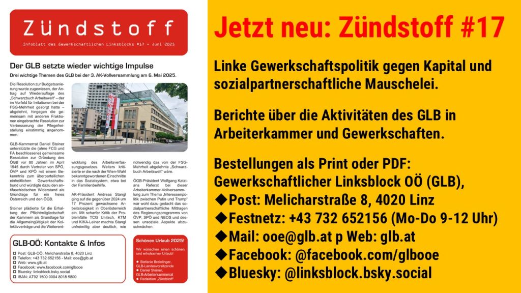 Jetzt neu: Infoblatt „Zündstoff“