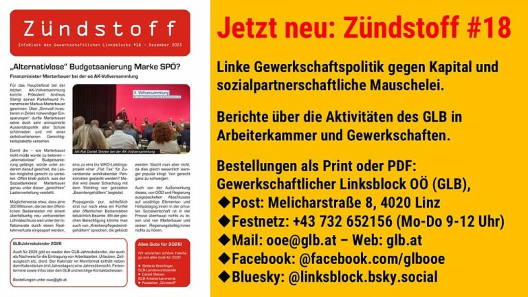 Jetzt neu: Infoblatt „Zündstoff“
