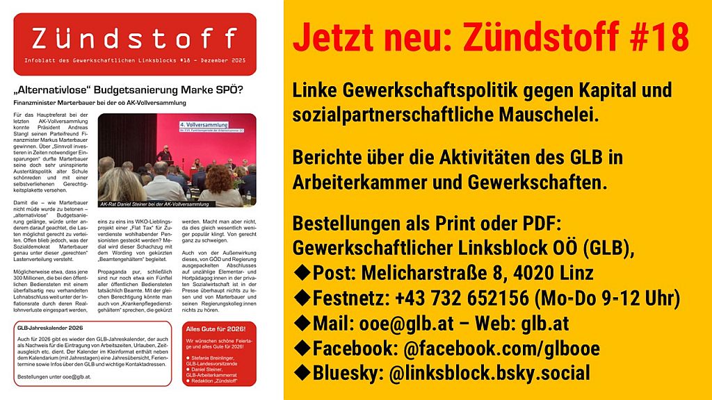 Jetzt neu: Infoblatt „Zündstoff“