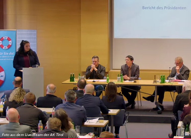 190. Vollversammlung der Arbeiterkammer Tirol am 7. November 2025