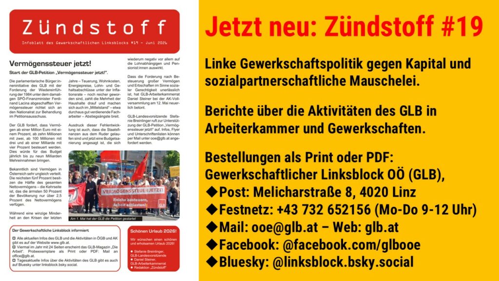 Jetzt neu: Infoblatt „Zündstoff“