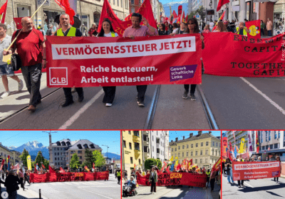 Zahlreiche Beteiligung bei der 1.Mai-Bündnis-Demo in Innsbruck