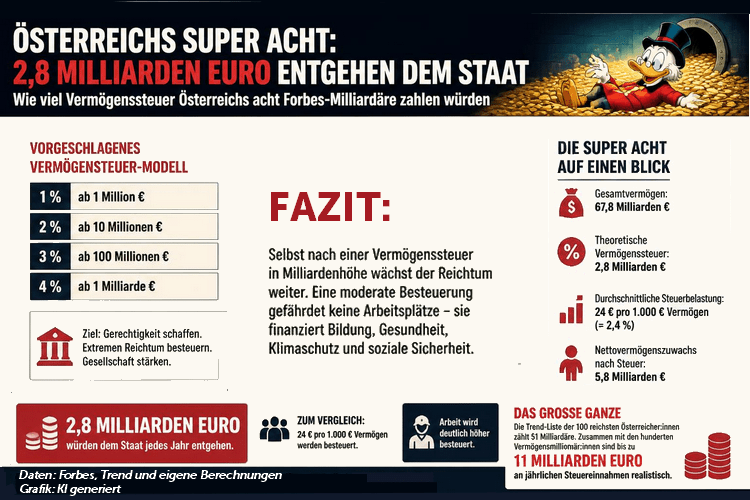 Rot-weiß-rote “Forbes-Super-Acht” und Vermögenssteuer